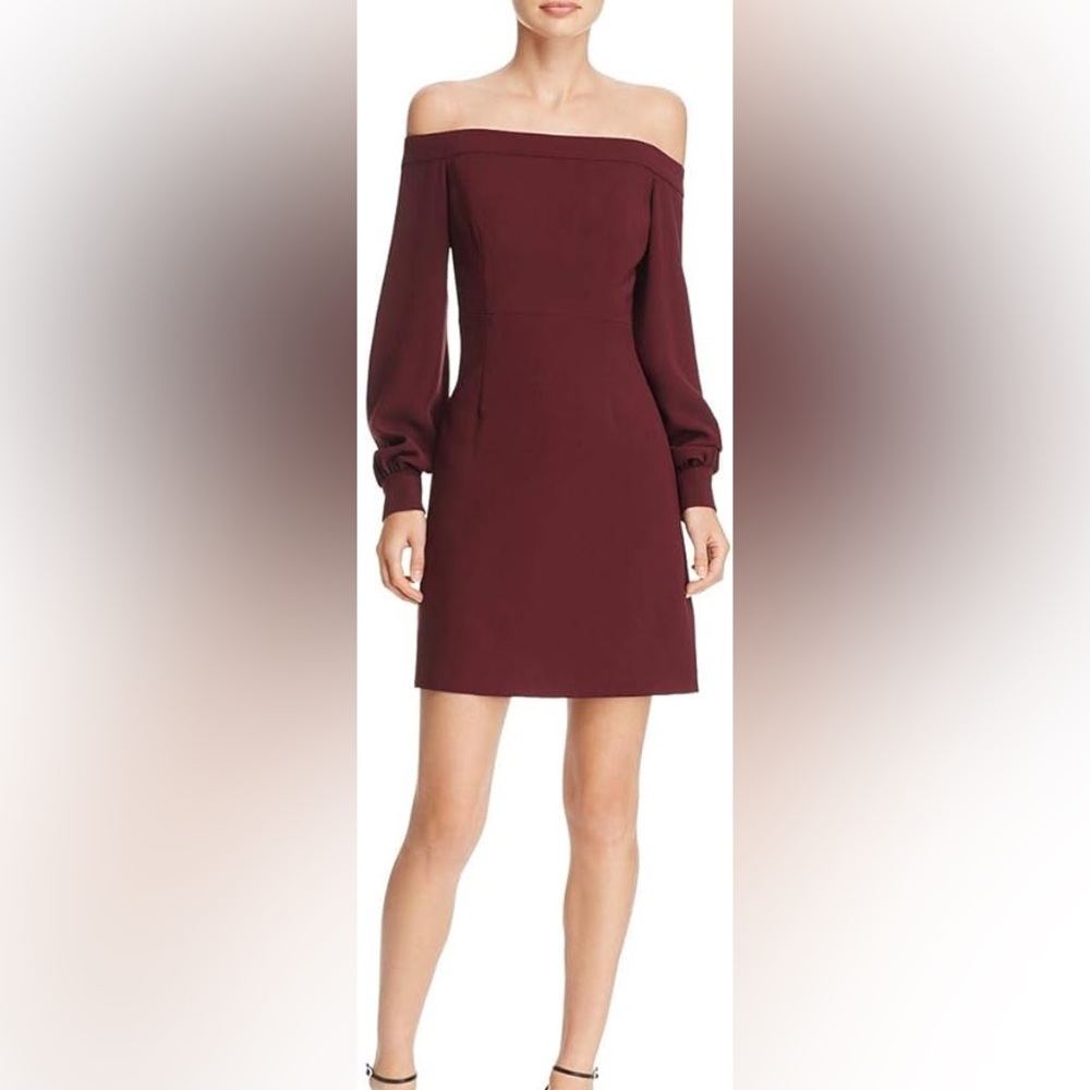 JILL by JILLSTUART Women's Off The Shoulder Burgundy Raisin Dress SZ 6 Cocktail